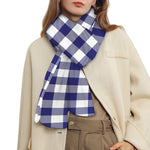 Navy And White Buffalo Check Print Scarf