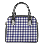 Navy And White Buffalo Check Print Shoulder Handbag