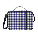 Navy And White Buffalo Check Print Shoulder Strap Bible Bag