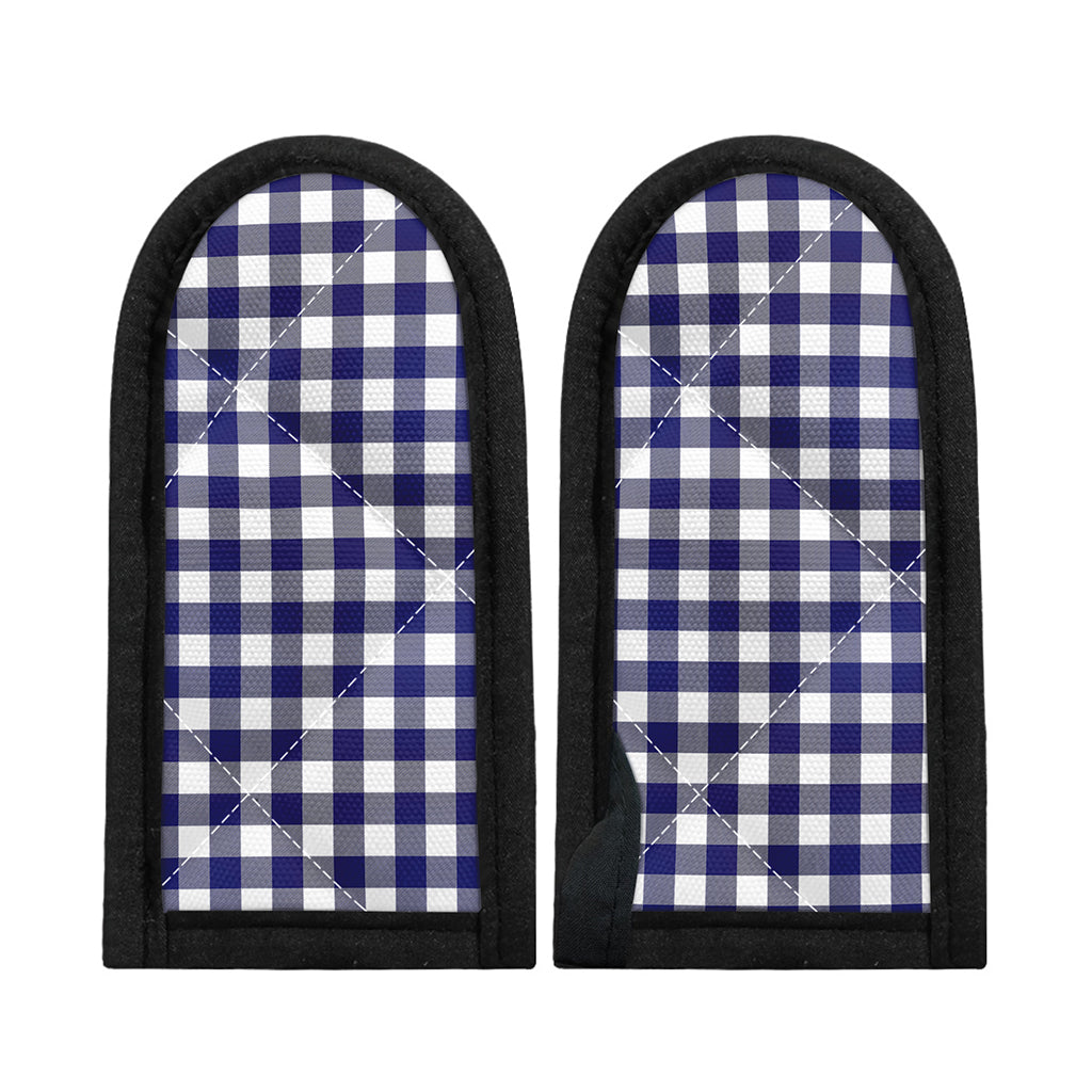 Navy And White Buffalo Check Print Skillet Handle Cover