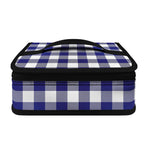 Navy And White Buffalo Check Print Small Lunch Bag