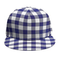 Navy And White Buffalo Check Print Snapback Cap