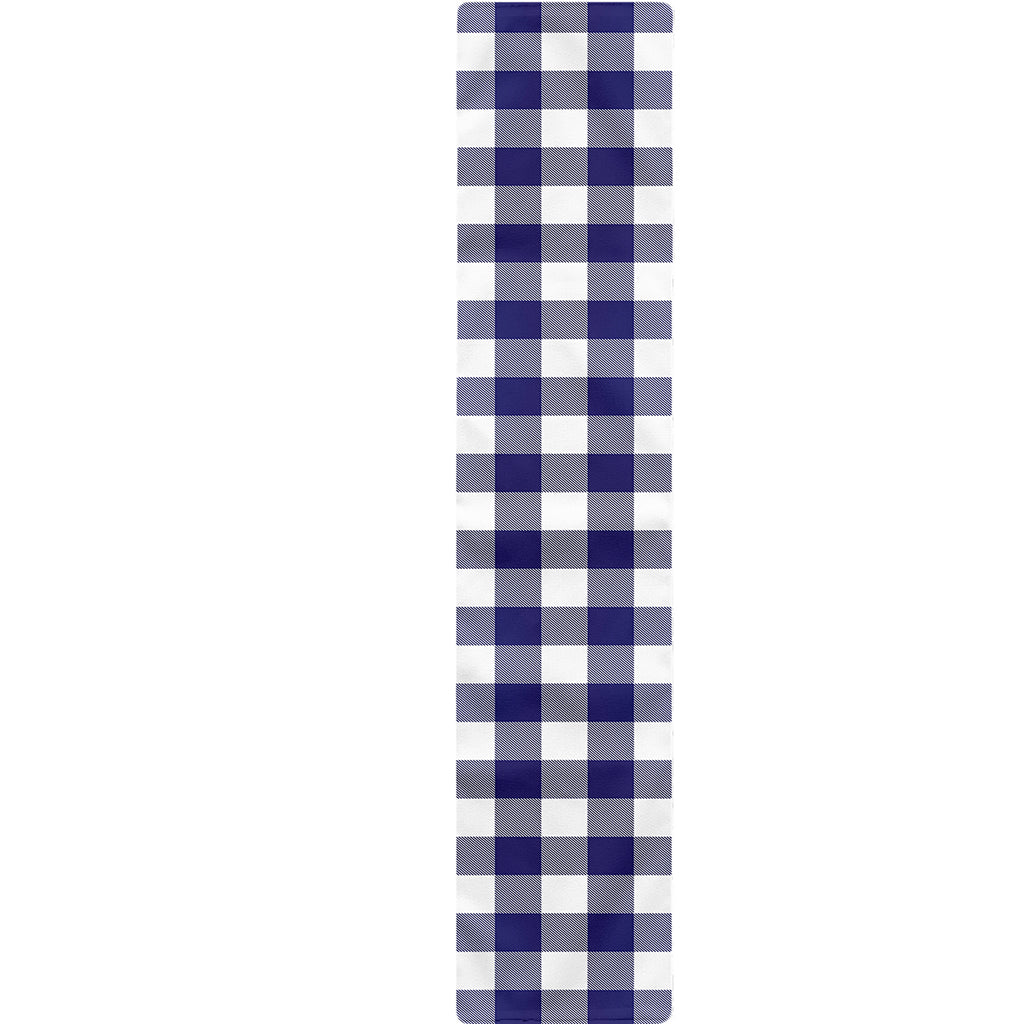 Navy And White Buffalo Check Print Table Runner