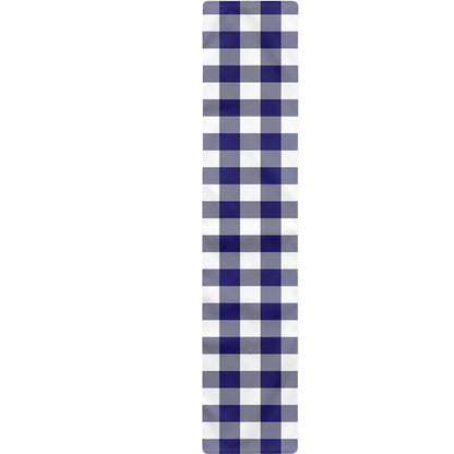 Navy And White Buffalo Check Print Table Runner