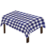 Navy And White Buffalo Check Print Tablecloth