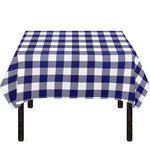 Navy And White Buffalo Check Print Tablecloth