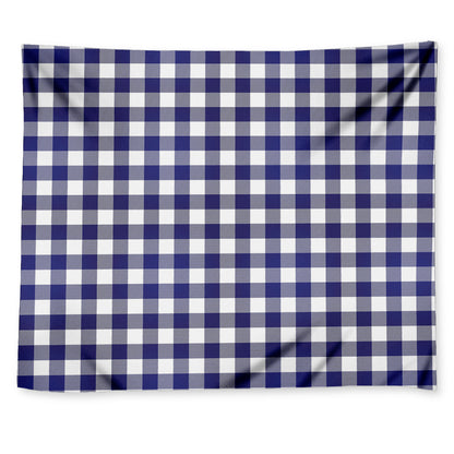 Navy And White Buffalo Check Print Tapestry