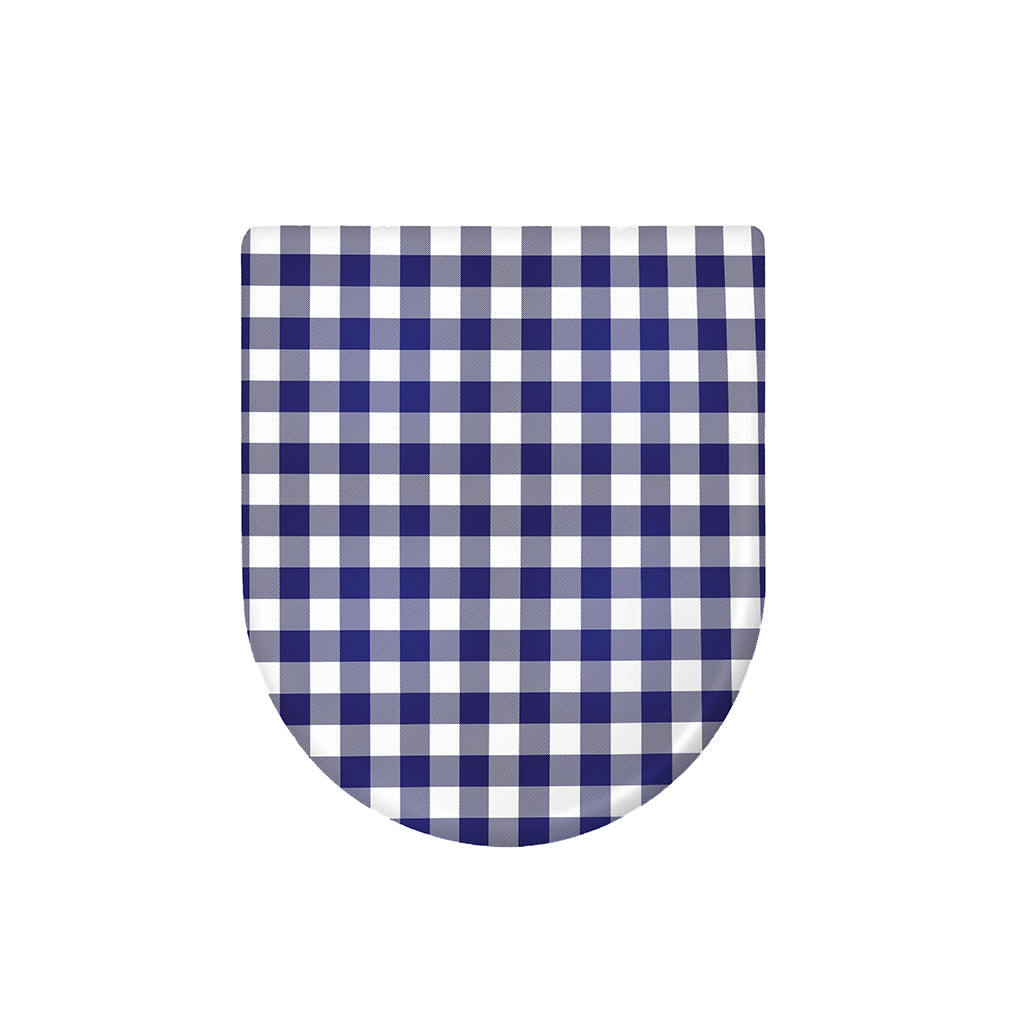 Navy And White Buffalo Check Print Toilet Lid Cover