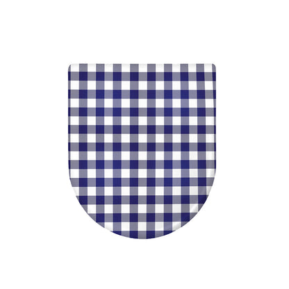 Navy And White Buffalo Check Print Toilet Lid Cover