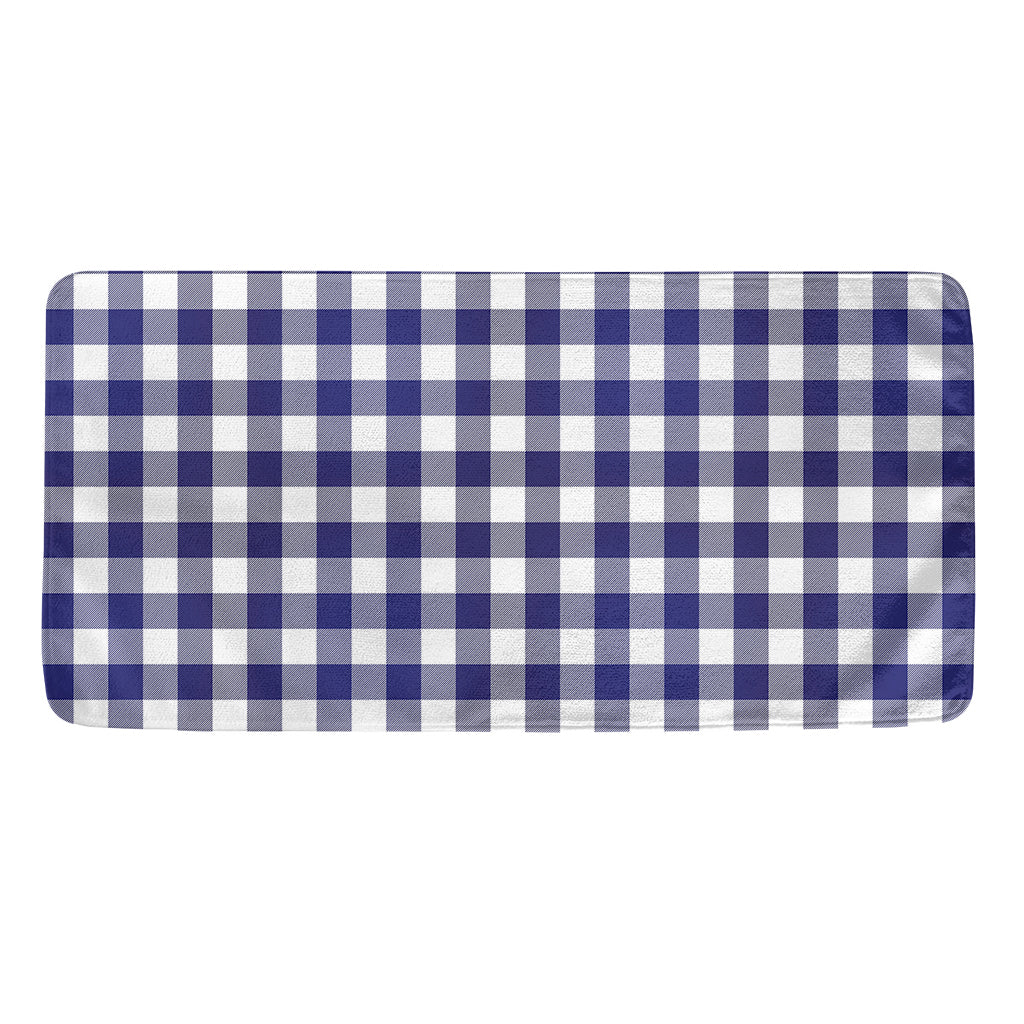 Navy And White Buffalo Check Print Towel