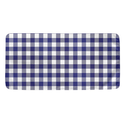 Navy And White Buffalo Check Print Towel