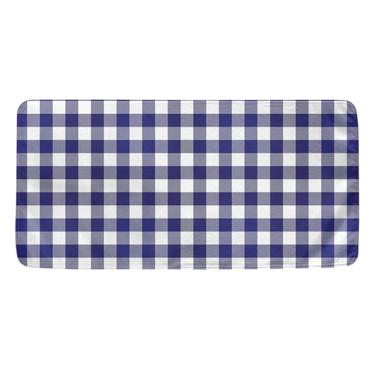 Navy And White Buffalo Check Print Towel