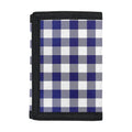 Navy And White Buffalo Check Print Trifold Wallet