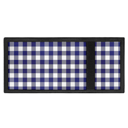 Navy And White Buffalo Check Print Trifold Wallet