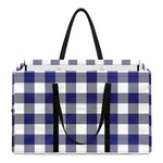 Navy And White Buffalo Check Print Utility Tote Bag