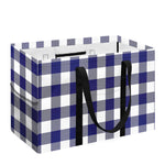 Navy And White Buffalo Check Print Utility Tote Bag