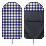Navy And White Buffalo Check Print Waterproof Car Seat Cover