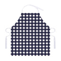Navy And White Check Pattern Print Adjustable Apron