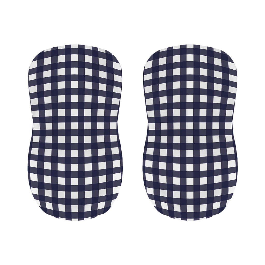 Navy And White Check Pattern Print Bar Stool Covers