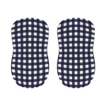 Navy And White Check Pattern Print Bar Stool Covers