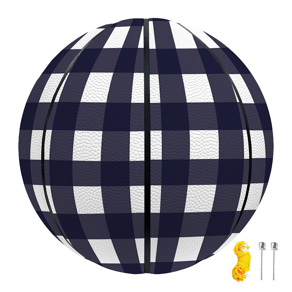Navy And White Check Pattern Print Basketball