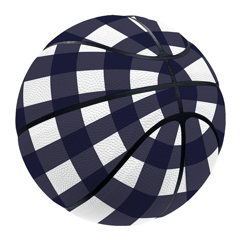 Navy And White Check Pattern Print Basketball