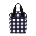 Navy And White Check Pattern Print Bible Tote Bag