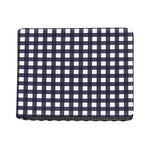Navy And White Check Pattern Print Bifold Wallet