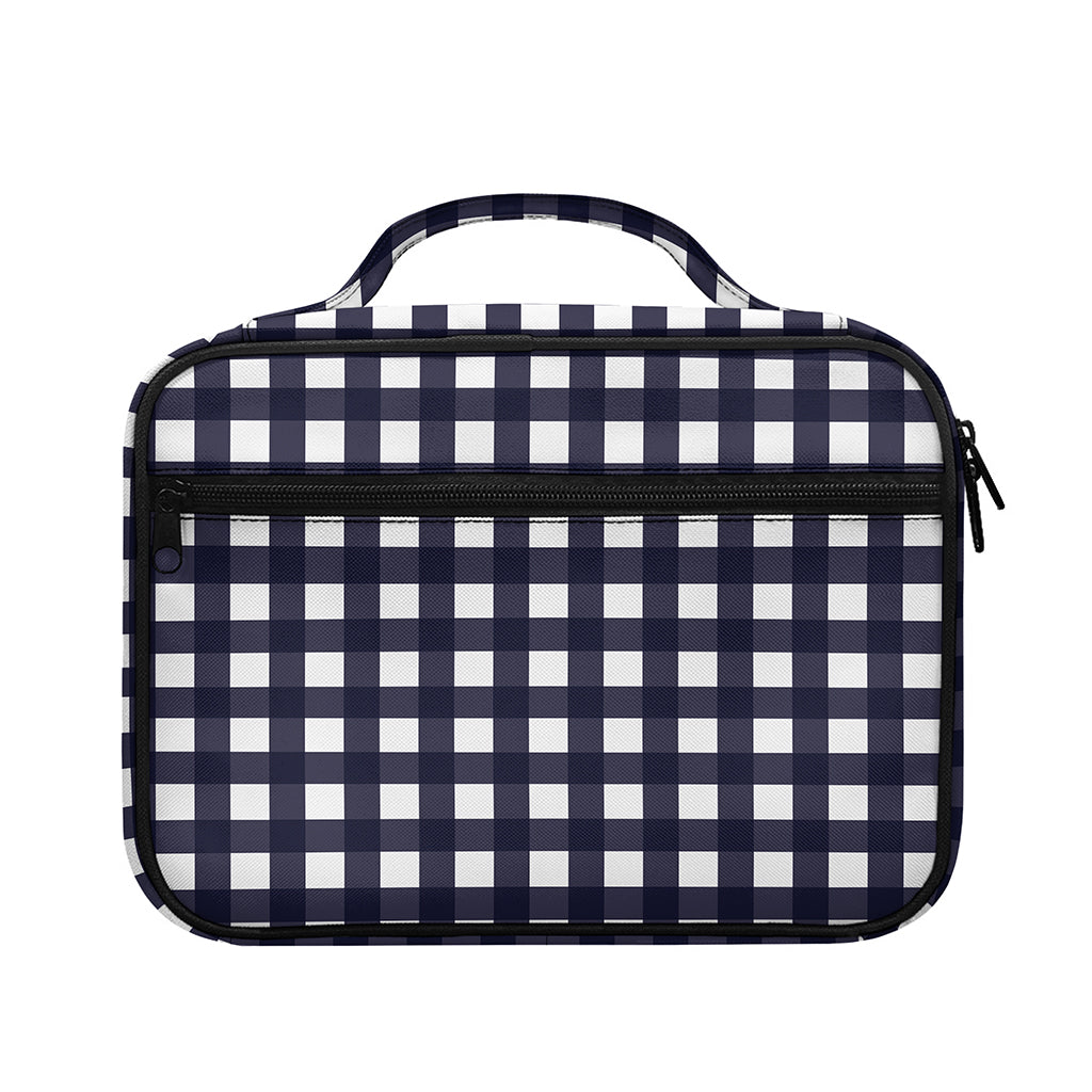 Navy And White Check Pattern Print Briefcase Bible Bag