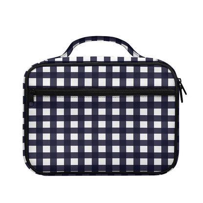 Navy And White Check Pattern Print Briefcase Bible Bag