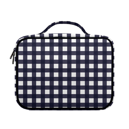 Navy And White Check Pattern Print Briefcase Bible Bag