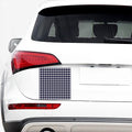 Navy And White Check Pattern Print Car Sticker
