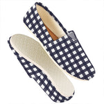 Navy And White Check Pattern Print Casual Shoes