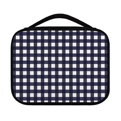 Navy And White Check Pattern Print Classic Bible Case