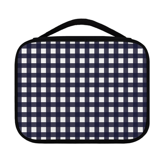 Navy And White Check Pattern Print Classic Bible Case