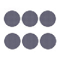 Navy And White Check Pattern Print Coaster Set
