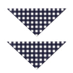 Navy And White Check Pattern Print Dog Bandana