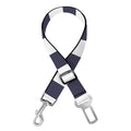 Navy And White Check Pattern Print Dog Seat Belt