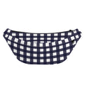 Navy And White Check Pattern Print Fanny Pack