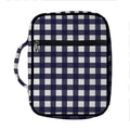 Navy And White Check Pattern Print Front Pocket Bible Bag