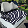 Navy And White Check Pattern Print Golf Cart Seat Cover