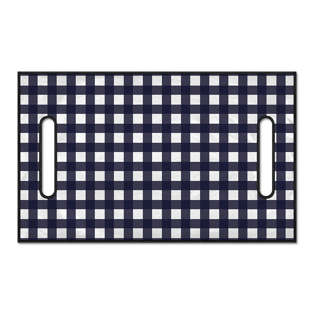 Navy And White Check Pattern Print Golf Cart Seat Cover