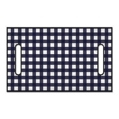 Navy And White Check Pattern Print Golf Cart Seat Cover