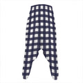 Navy And White Check Pattern Print Hammer Pants