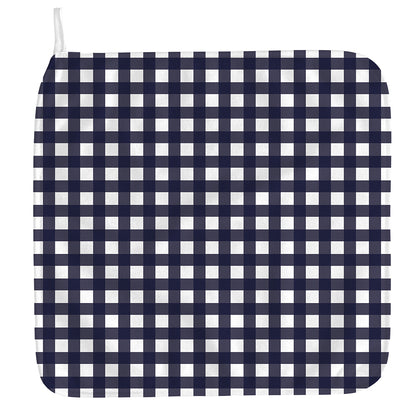 Navy And White Check Pattern Print Hand Towel