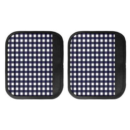 Navy And White Check Pattern Print Handle Covers