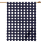 Navy And White Check Pattern Print House Flag