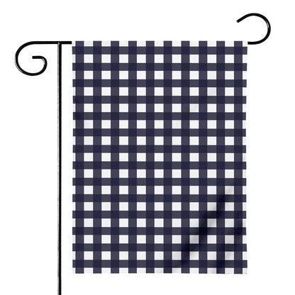 Navy And White Check Pattern Print House Flag