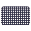 Navy And White Check Pattern Print Indoor Door Mat