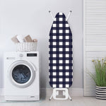 Navy And White Check Pattern Print Ironing Board Cover